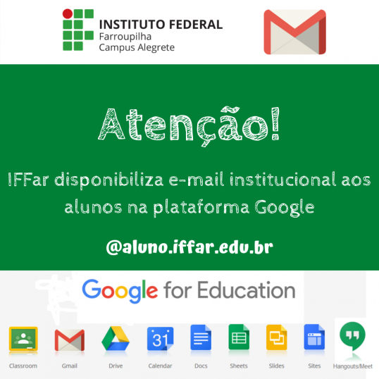 E mail institucional alunos IFFar Alegrete