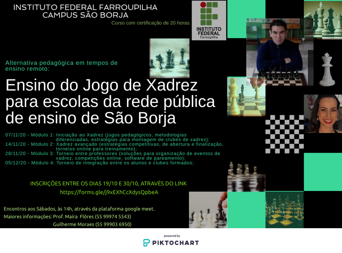 Projeto do IFFar oferta aulas de xadrez online - IFFar