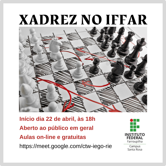 Projeto Xadrez no IFFar inicia com aula dia 22 de abril - IFFar