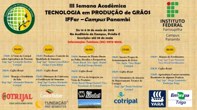 Agricultura de Precisão é tema da abertura da Semana Acadêmica de Produção de Grãos do IFFar – Campus Panambi