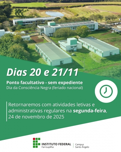Ponto Facultativo - 20 e 21 de novembro
