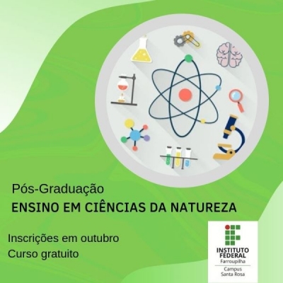 Inscrições para a Pós-Graduação Ensino em Ciências da Natureza iniciam na segunda (14)