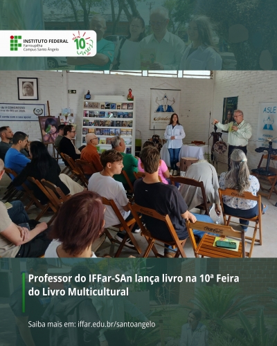 Professor do IFFar-SAn lança livro na 10ª Feira do Livro Multicultural