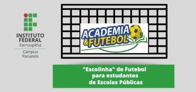 IFFar oferta vagas em “escolinha” de futebol
