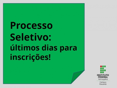 Últimos dias para inscrições no IFFar – Campus Panambi
